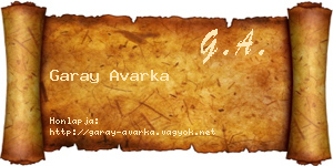 Garay Avarka névjegykártya
